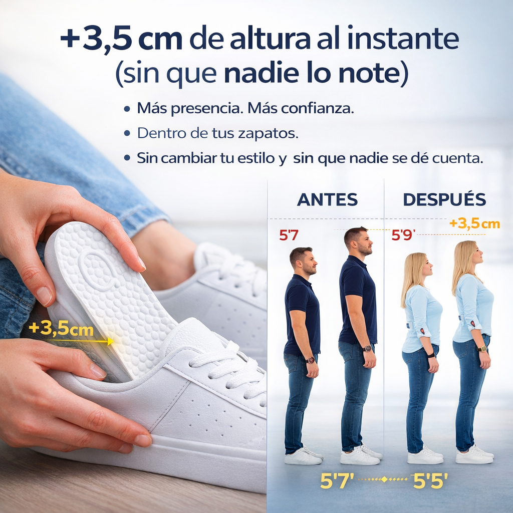 Aumenta tu Altura al Instante – AlturaMax Confort™ con Máxima Comodidad y Discreción