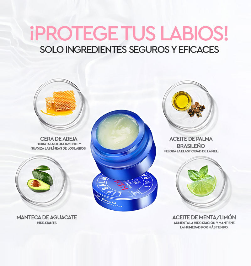 Bálsamo Rosa Renovador Labial para Hidratación Profunda y Labios Perfectos