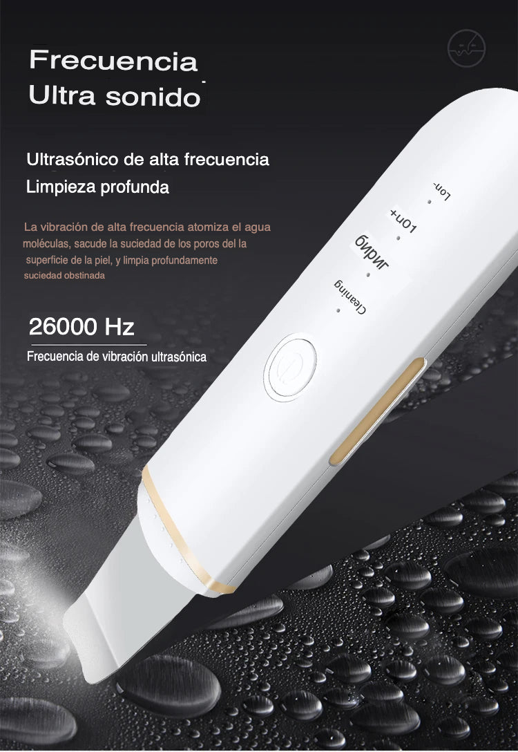 Exfoliador Ultrasónico Facial para Limpieza Profunda y Piel Más Suave y Radiante