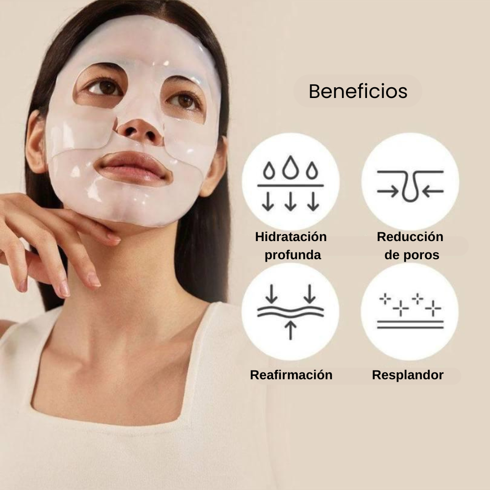 Mascarilla Facial de Bio-Colágeno para Hidratación Profunda y Piel Firme y Radiante