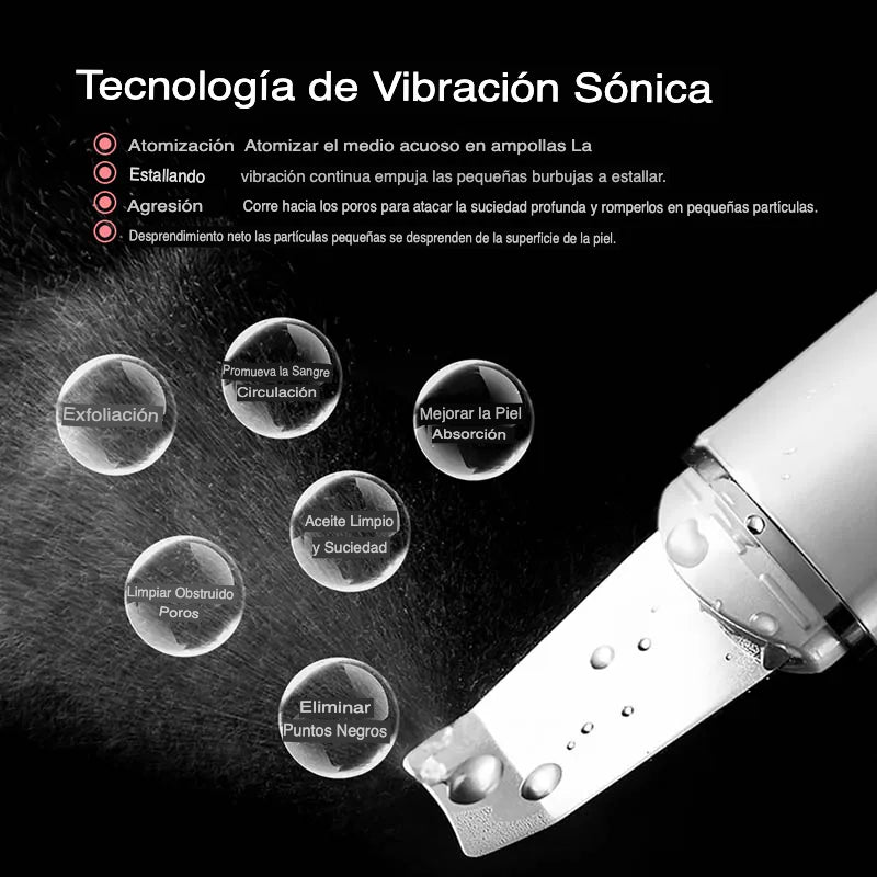 Exfoliador Ultrasónico Facial para Limpieza Profunda y Piel Más Suave y Radiante