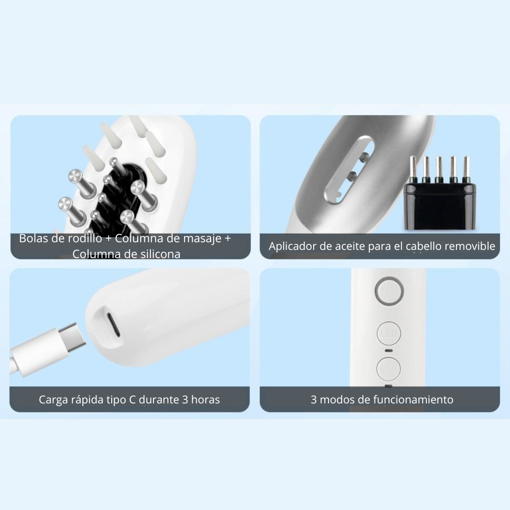 Cepillo Eléctrico 2 en 1 para Cuero Cabelludo – Limpieza Profunda y Masaje Relajante